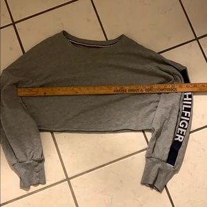 Tommy Hilfiger grey sweatshirt, cut to be crop top